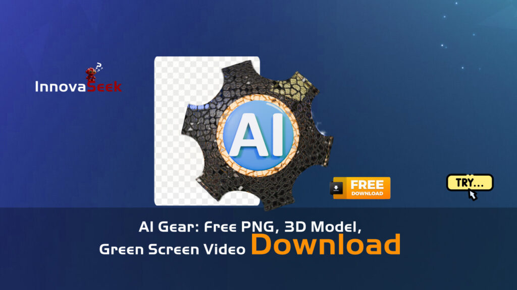 AI Gear Free PNG, 3D Model, and Green Screen Video Download