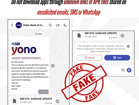 PIB flags fake SBI YONO message urging Aadhaar update. warns customers against phishing scam